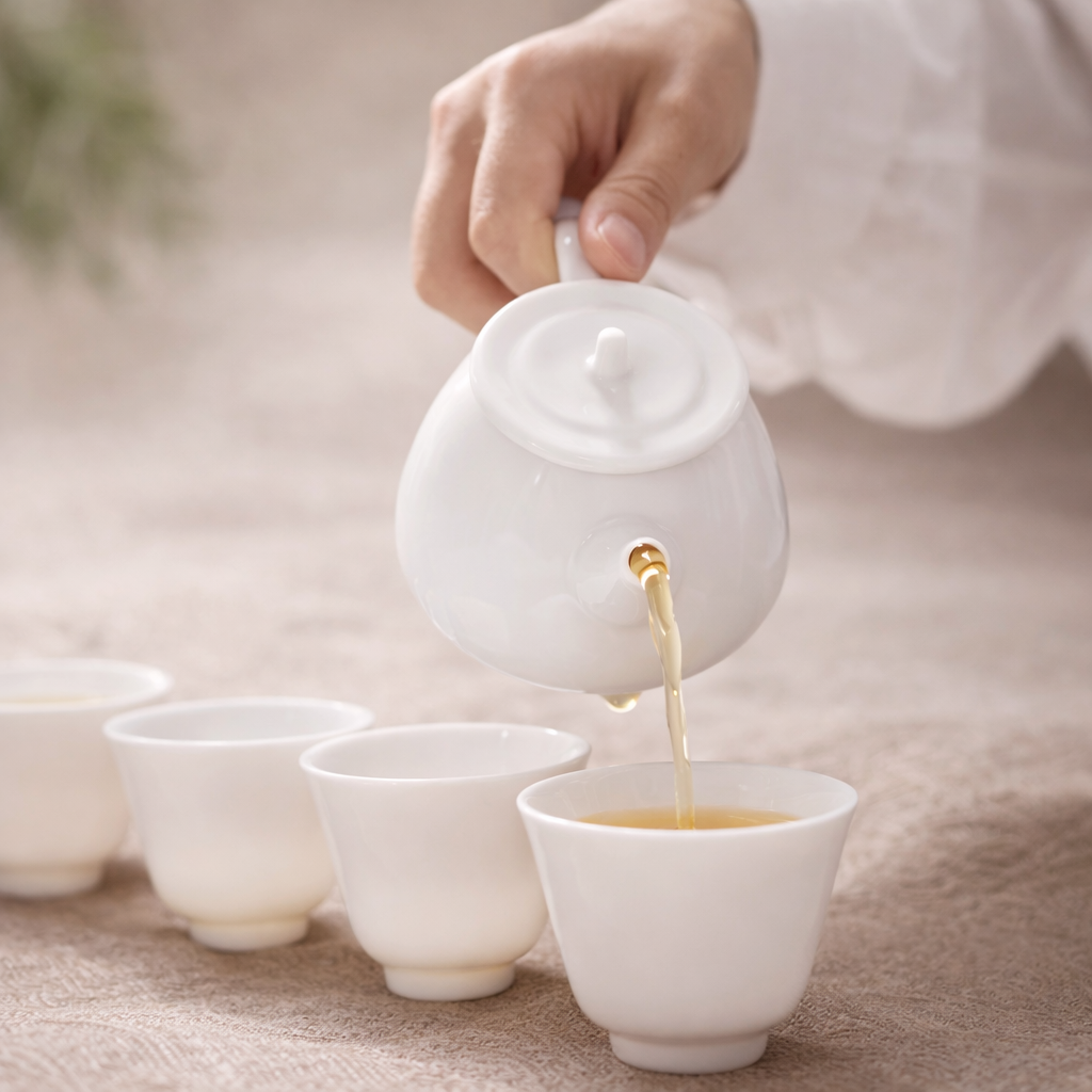 Coffret de service à thé en porcelaine blanche Subtilsthes