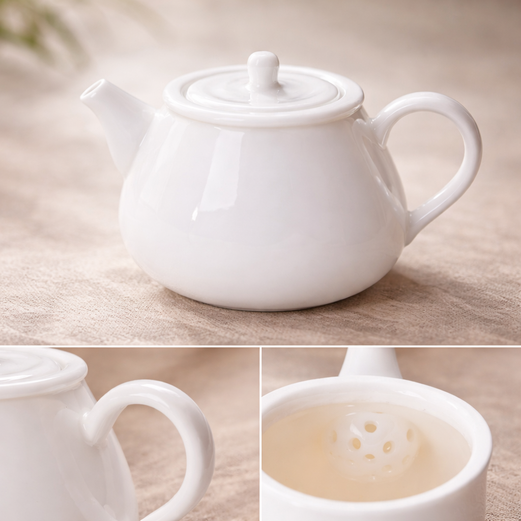 Coffret de service à thé en porcelaine blanche Subtilsthes