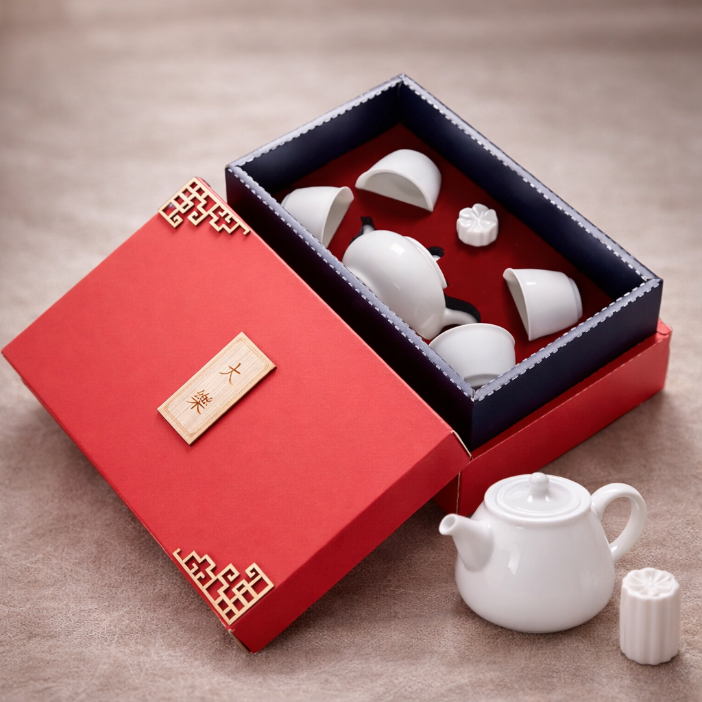 Coffret de service à thé en porcelaine blanche Subtilsthes
