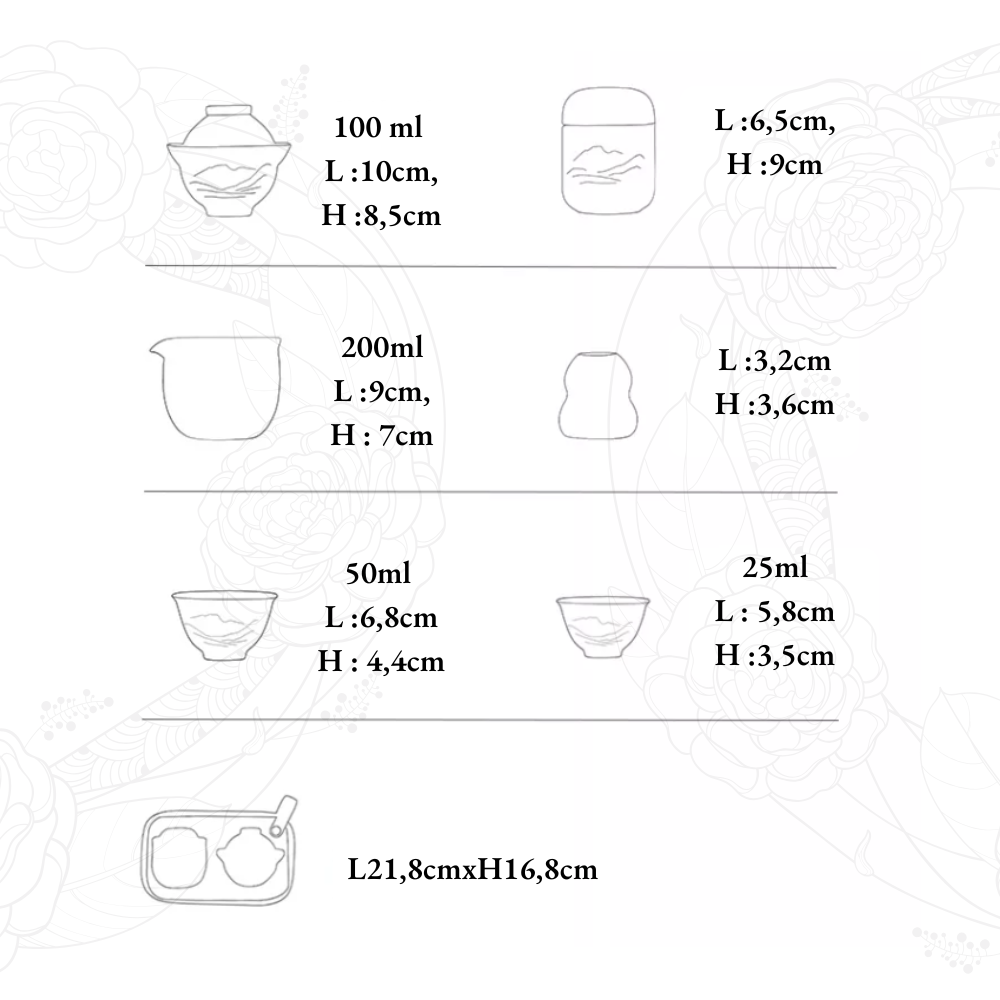 Service à thé portable en porcelaine blanche Subtilsthes