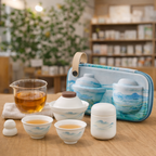 Service à thé portable en porcelaine blanche Subtilsthes